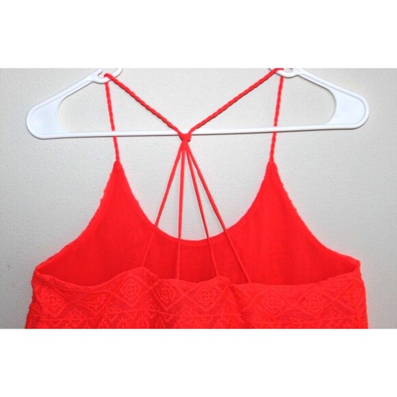 Lucky Brand Orange Boho Flowy Double Layered Strappy Textured Tank Top Womens S - Picture 4 of 7